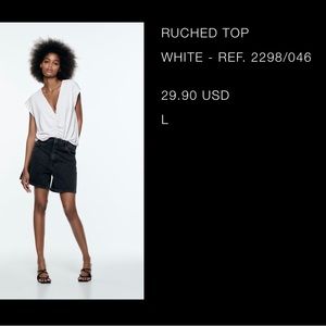 Ruched White Top Zara